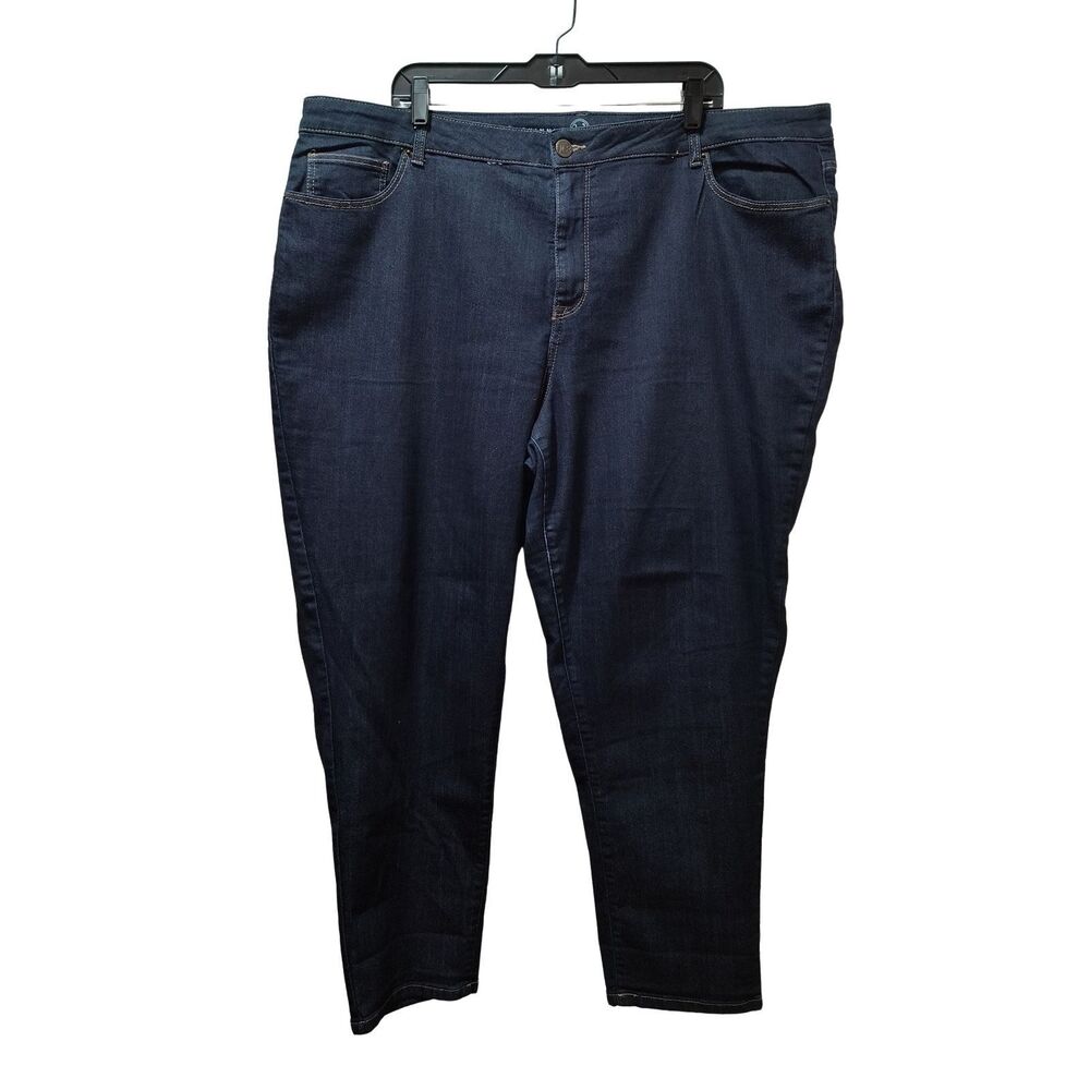 Westport W62 Signature Fit Skinny Jeans 24 Short Dark Wash Blue Stretch Denim